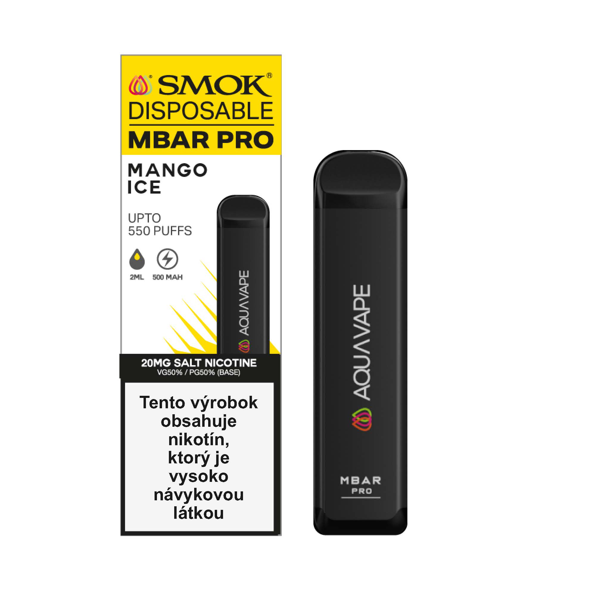 SMOK DISPOSABLE MBAR PRO 20mg- Mango Ice 1ks 1 SMOK DISPOSABLE MBAR PRO 20mg- Mango Ice 1ks
