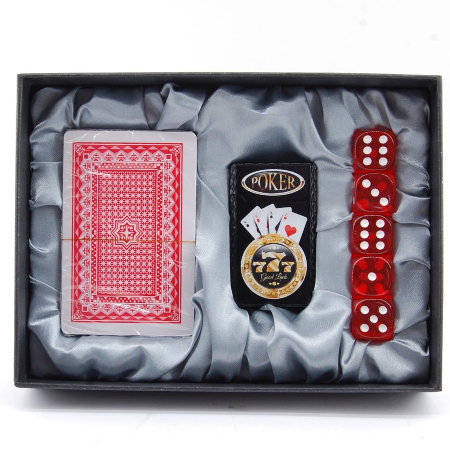 33876 1 gentelo zapalovac karty kocky darcekovy set 4 8321 poker