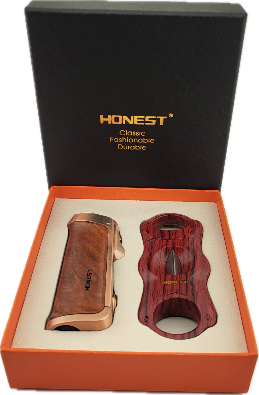 HONEST Cigarová sada Zapaľovač a orezávač na cigary MT-787C 1 HONEST Cigarová sada Zapaľovač a orezávač na cigary MT-787C