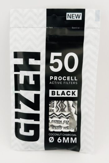 GIZEH Cigaretové filtre  Slim 6mm Procell Black active filters 50ks